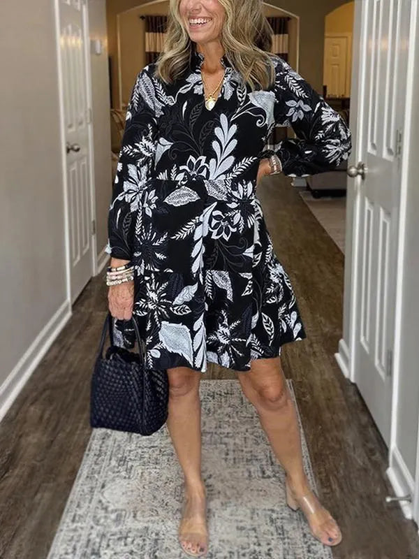 NEW🔥 V Neck Floral Vintage Print Dress