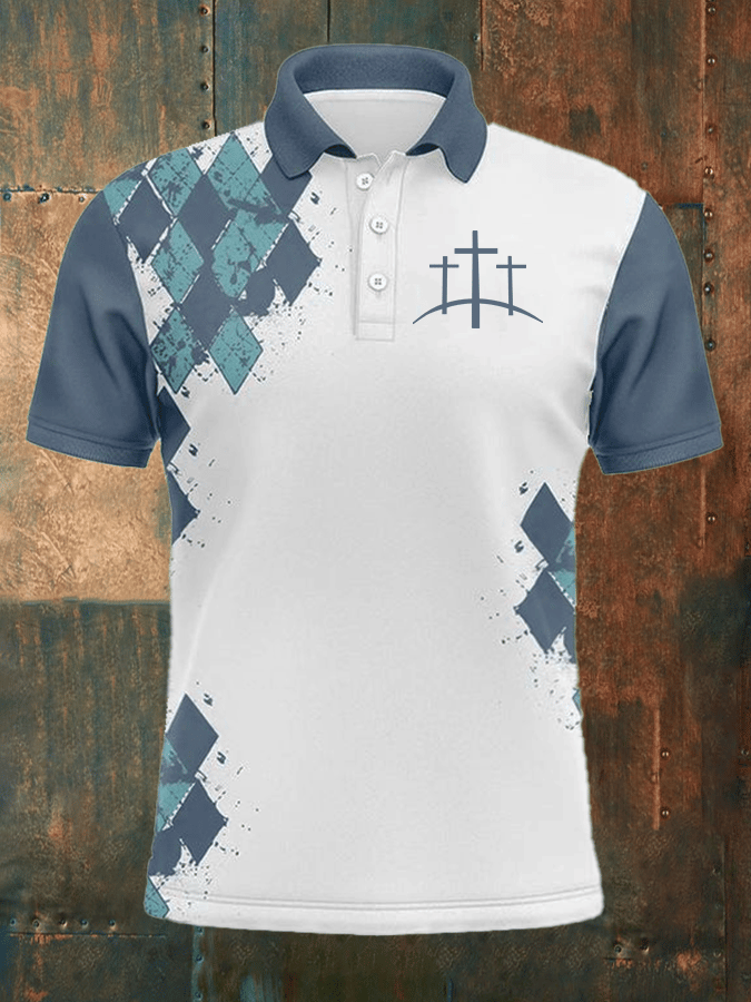 Men's Faith Printed Casual Polo Shirt