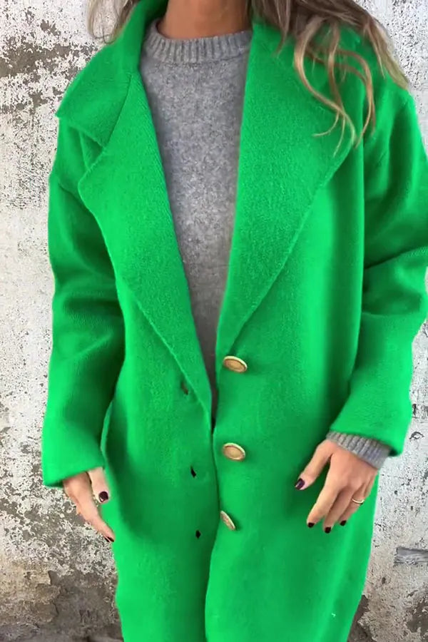 CLEARANCE SALE🔥Solid Color Lapel Long Sleeve Loose Casual Jacket- 48% OFF