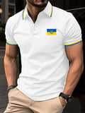 Men's Stylish Contrast Color Ukrainian Polo Shirt