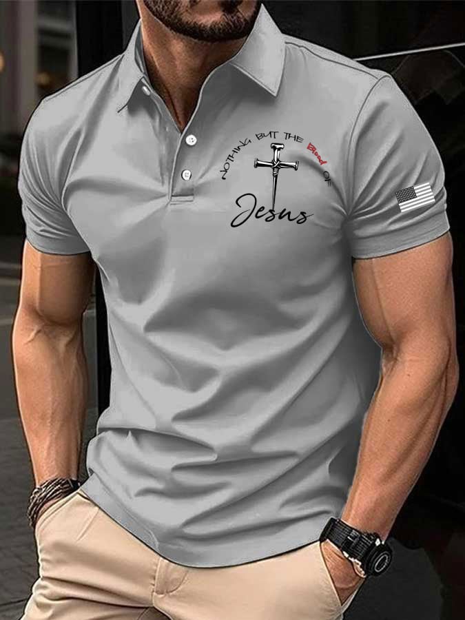 Men's faith print polo shirt