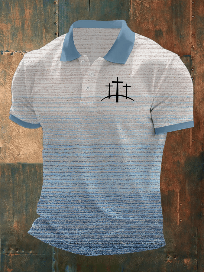 Men's Faith Printed Casual Polo Shirt