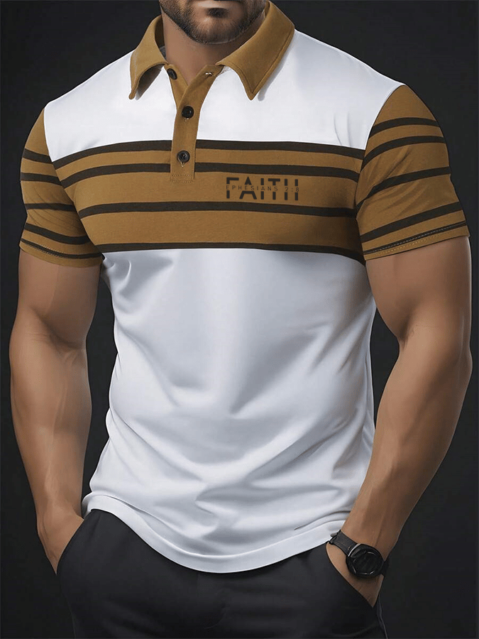 Men's Faith Printed Casual Polo Shirt