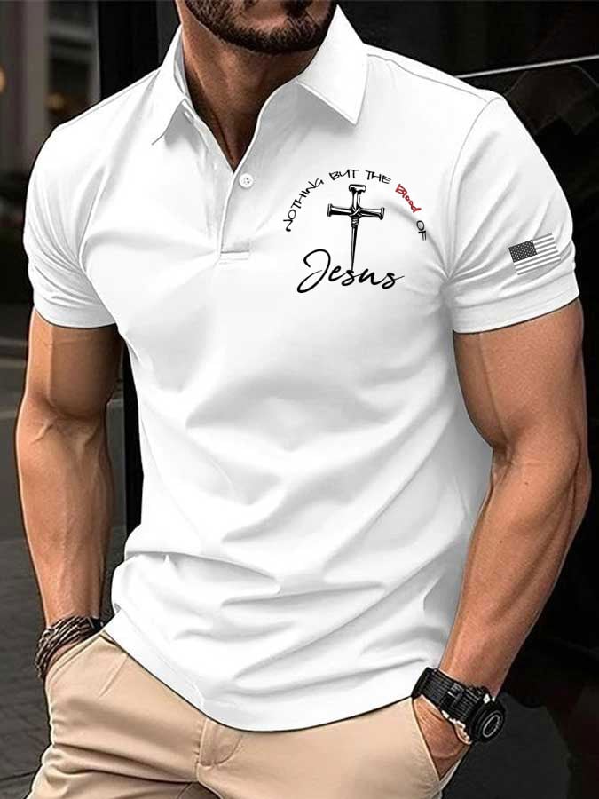 Men's faith print polo shirt