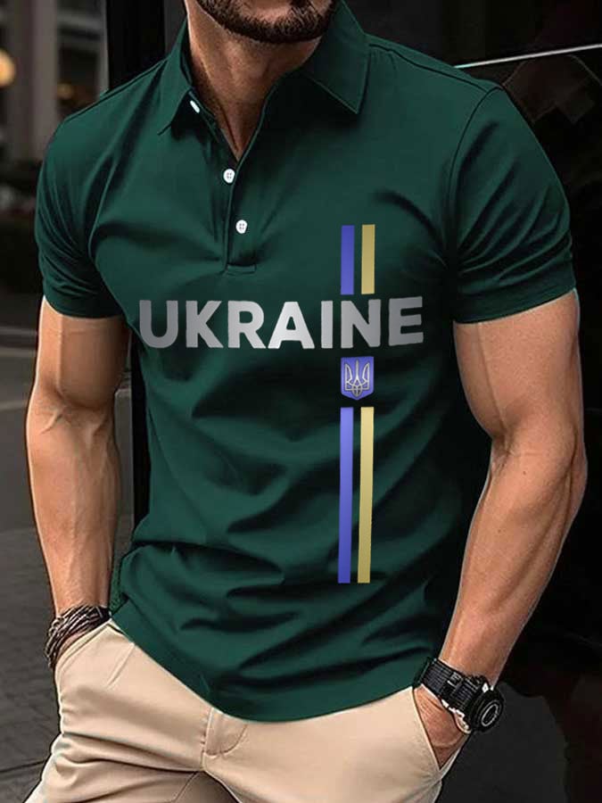 Men's  Ukraine printed polo shirt