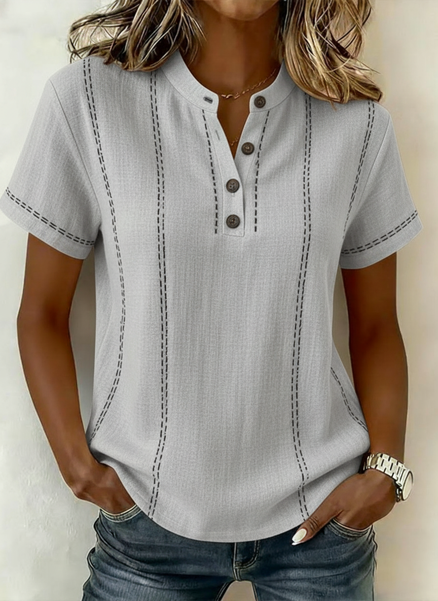 CLEARANCE🔥 Women's V-neck Short-sleeve Casual Loose Cotton-linen Top