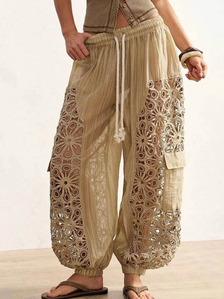 Casual Loose Linen And Cotton Lantern Harem Pants