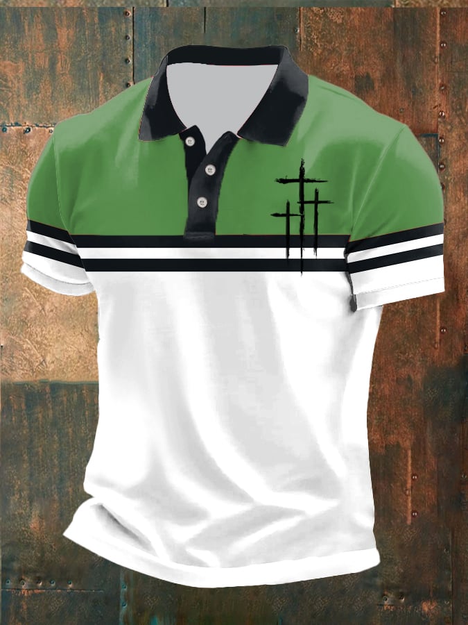 Men's Casual Contrast Color Faith Polo