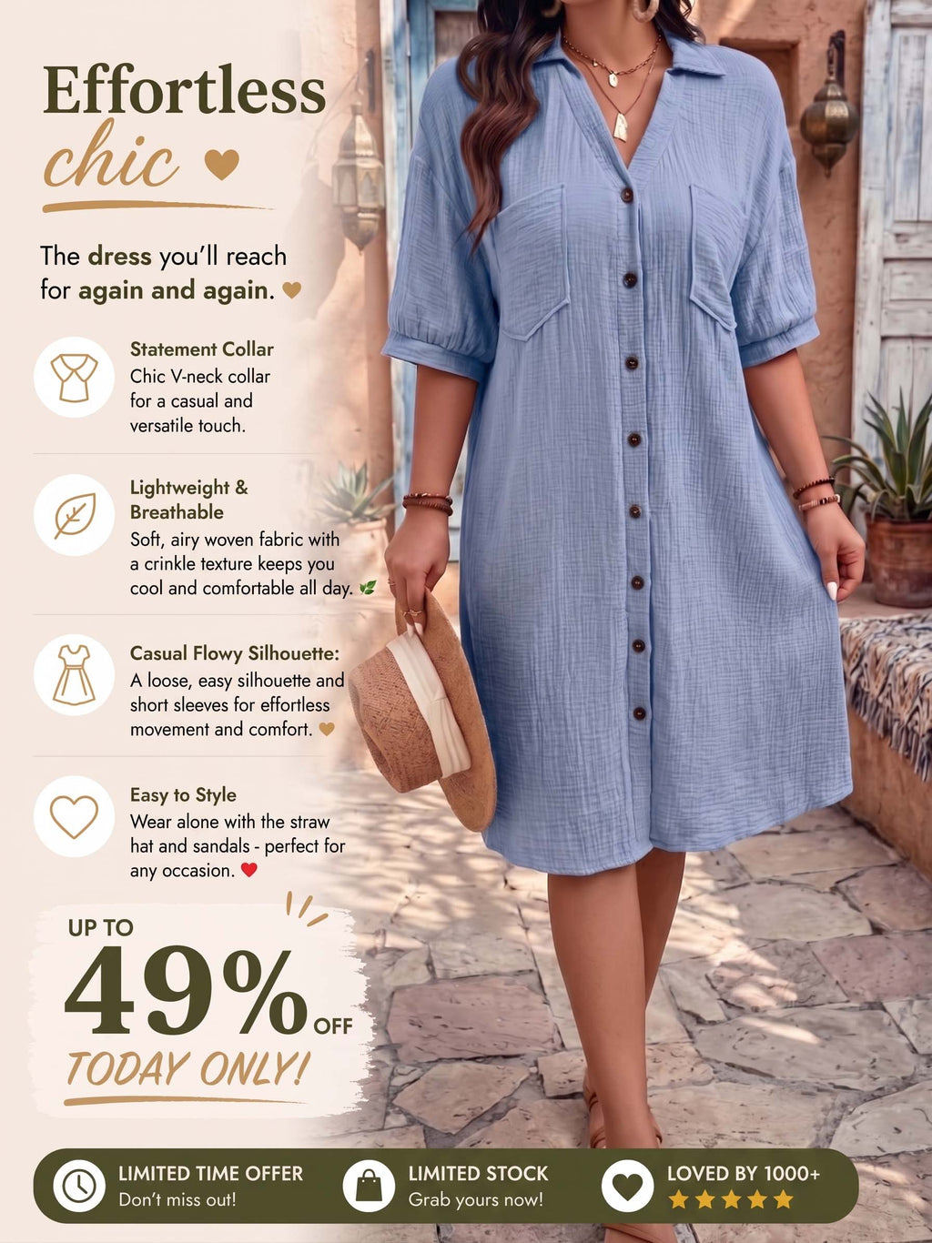 Breezy Cotton Shirt Dress