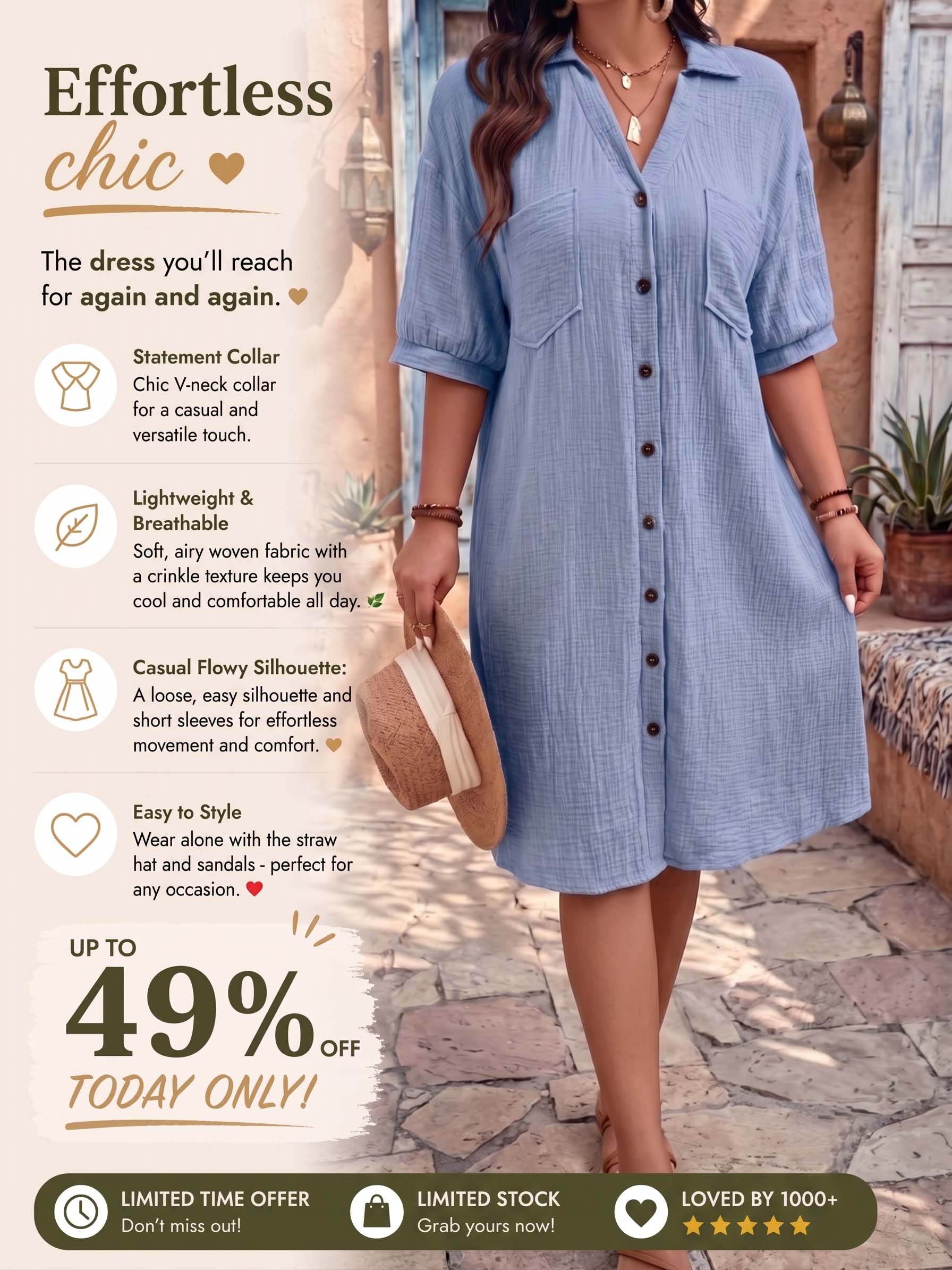 Breezy Cotton Shirt Dress