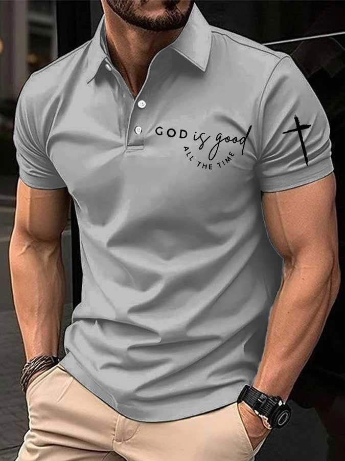 Men's faith print polo shirt