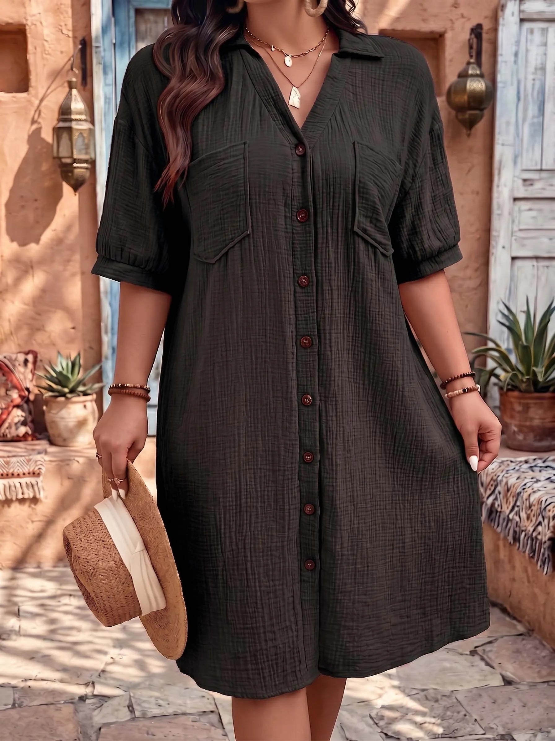 Breezy Cotton Shirt Dress