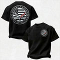 Vette C7 American Legacy Crossed Flags Logo American Flag Vintage Distressed Cotton Print Men's T-Shirt