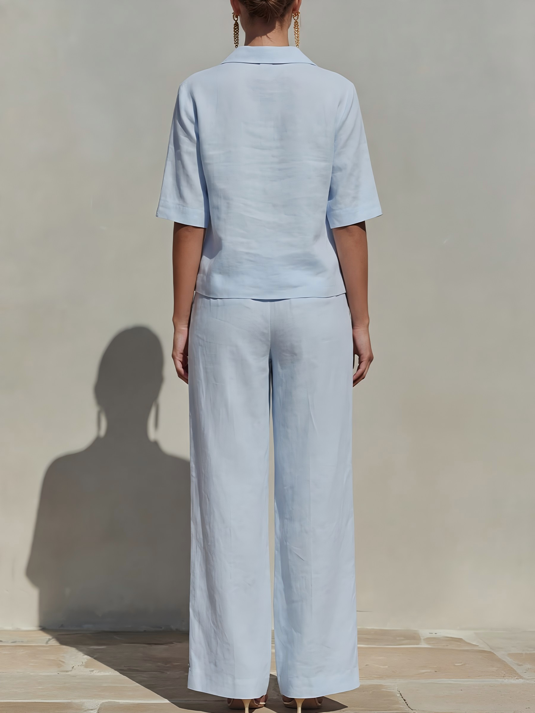 Clearance Sale🔥 Women's Solid Cotton Linen Two-Piece Set