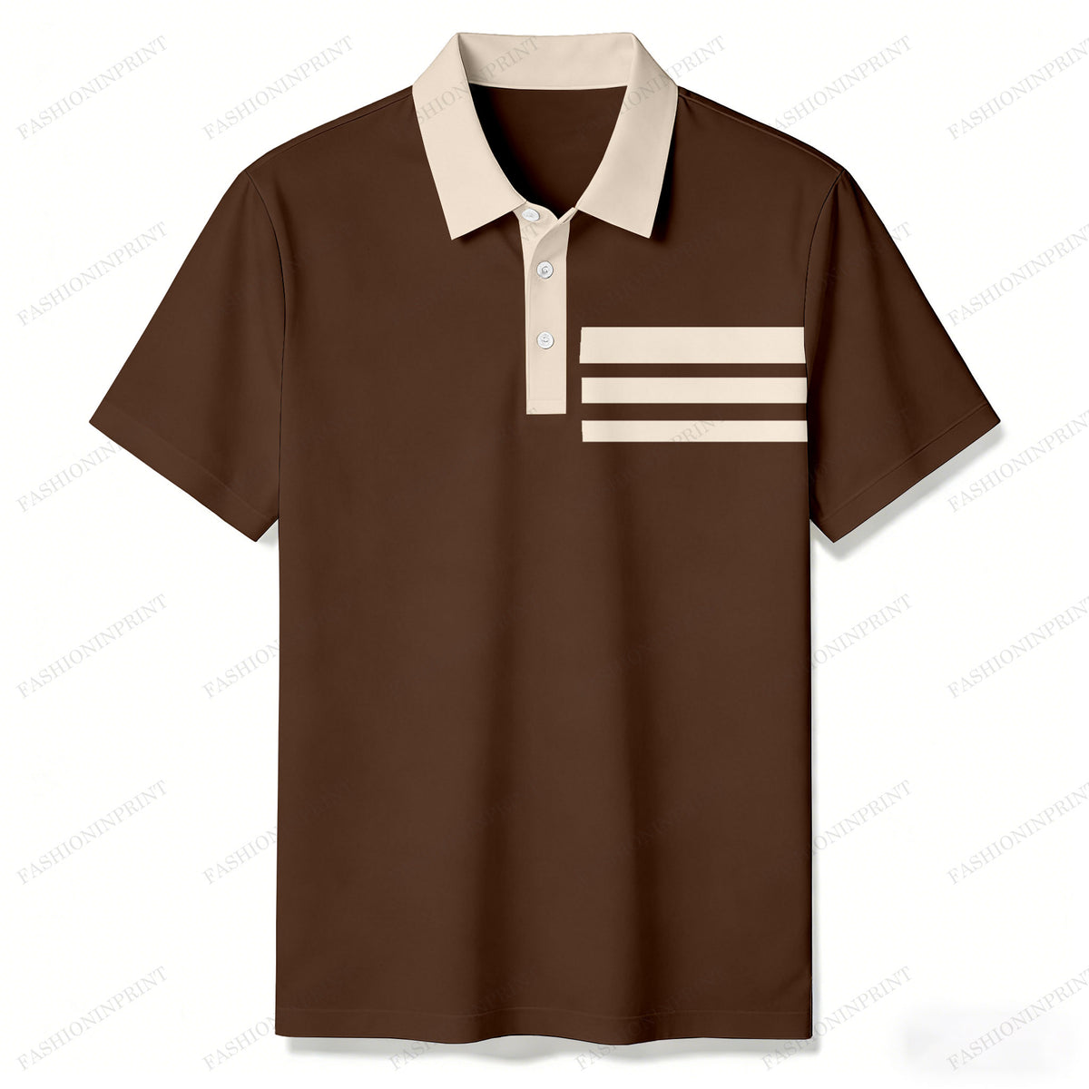 Men's Dark Brown Casual Short Sleeved Polo Shirt