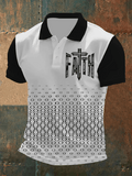Men's Retro Faith  Casual Printed Polo Shirt