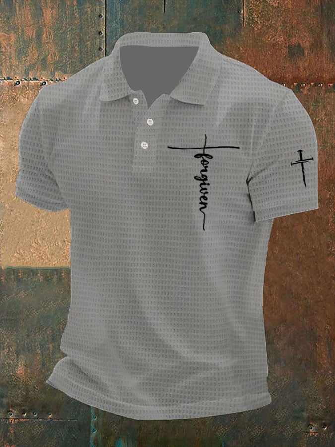 Men's Faith Waffle Fabric Polo Shirt
