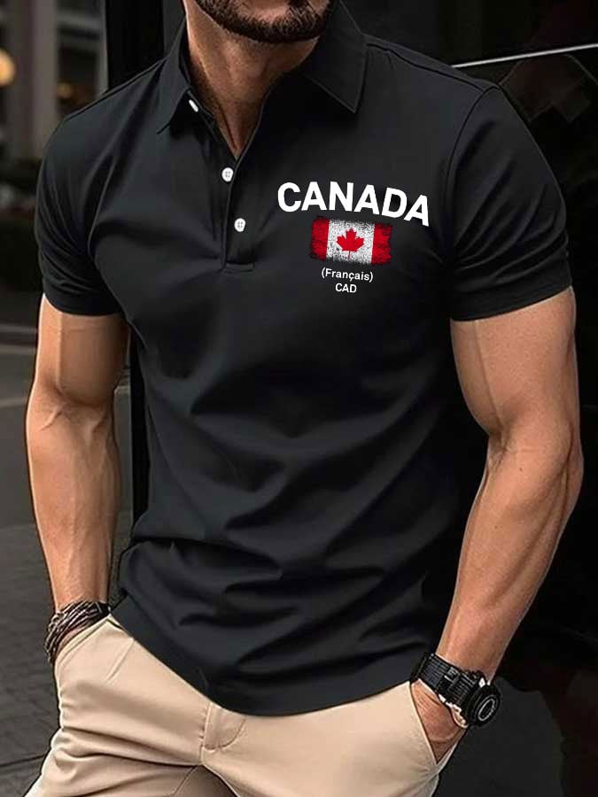 Men's Canada print polo shirt