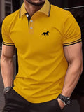 Men's Classic Casual Business Fashion Color Block Polo Shirt