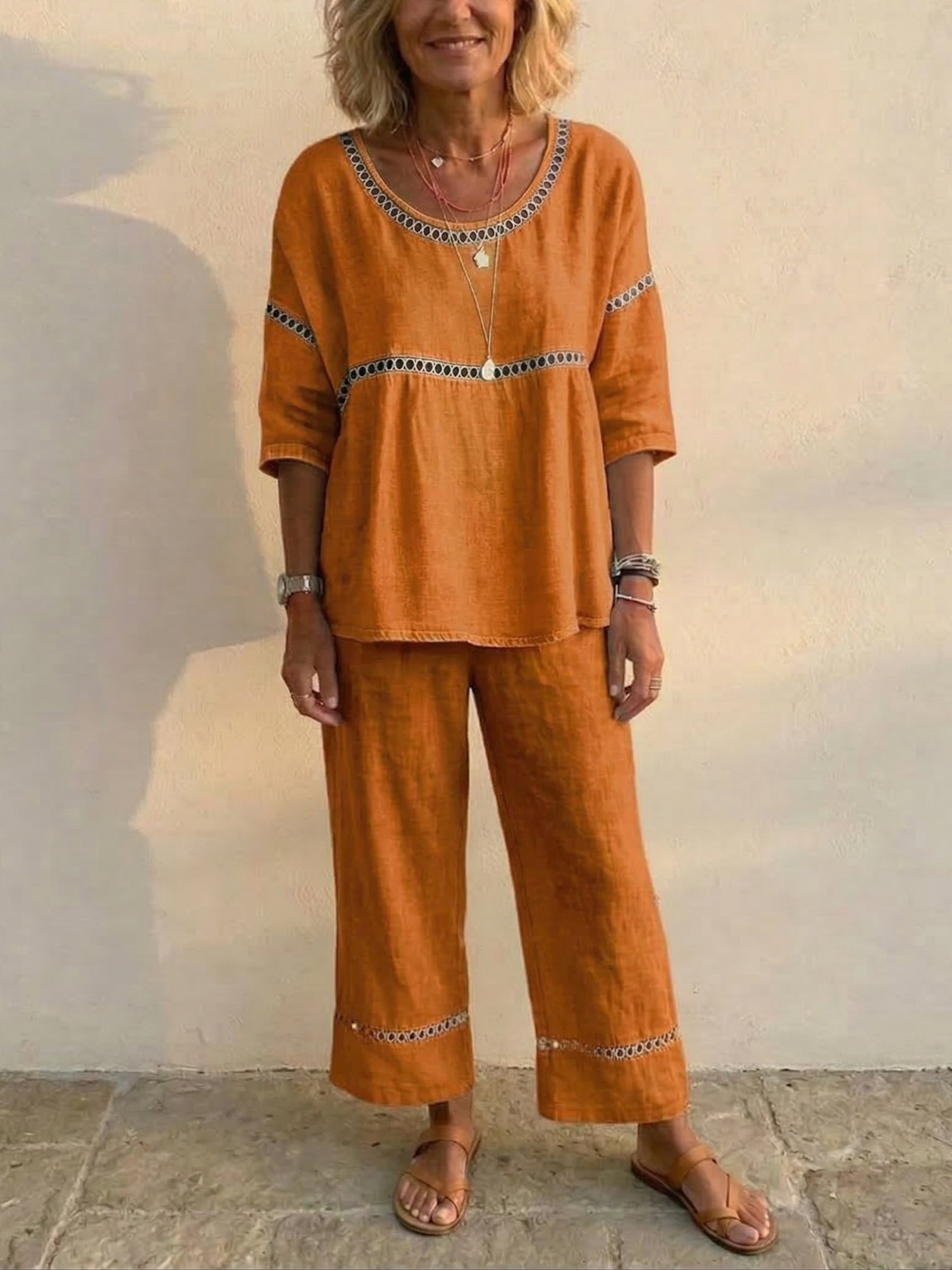 CLEARANCE SALE🔥 The Serendipity Linen Eyelet Two-Piece Set