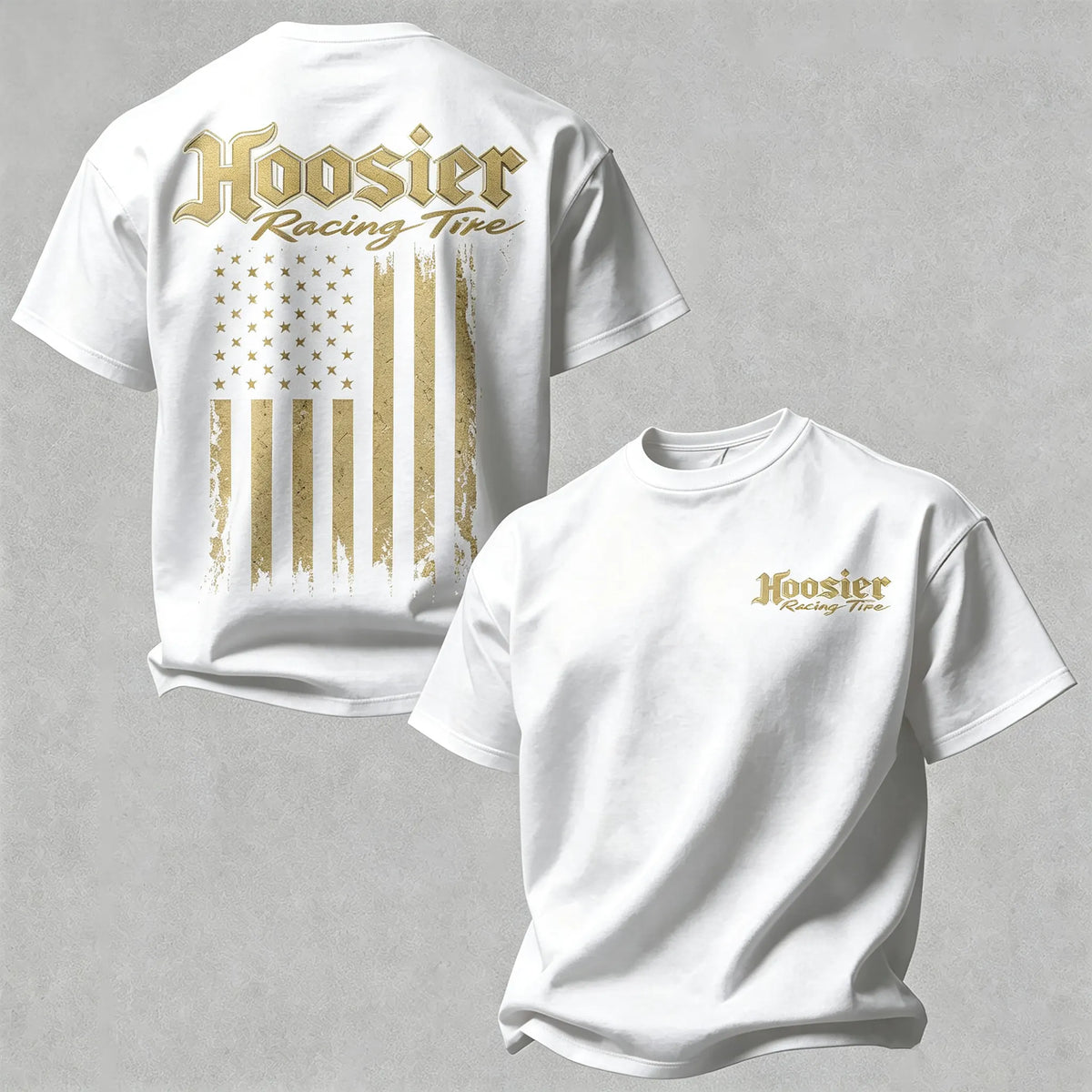 Retro American Flag Racing Print T-Shirt