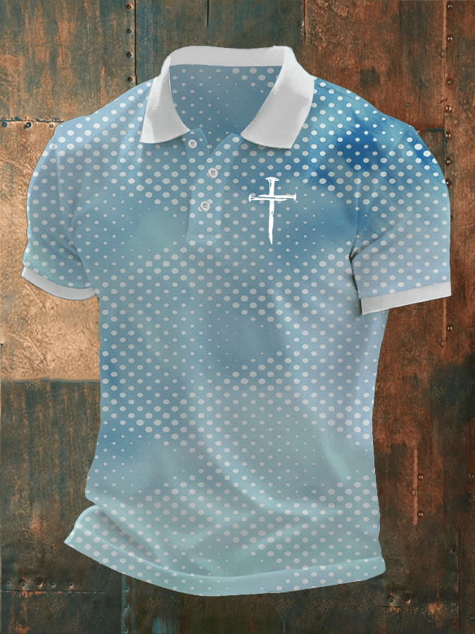 Men's Faith Printed Casual Polo Shirt