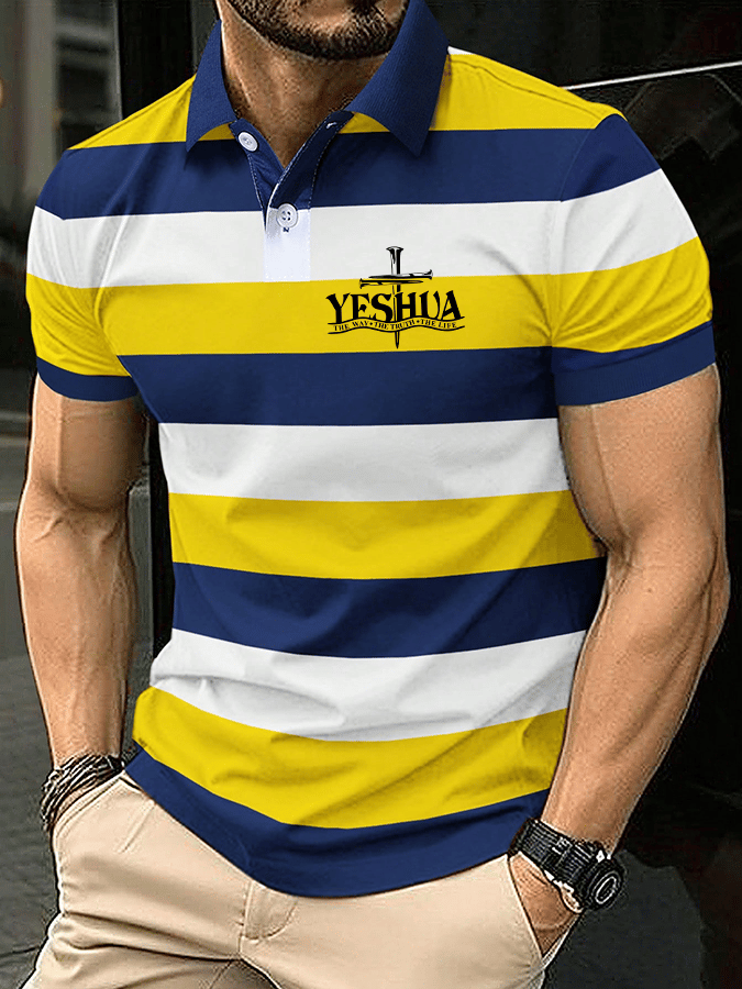 Men's Faith Printed Casual Polo Shirt