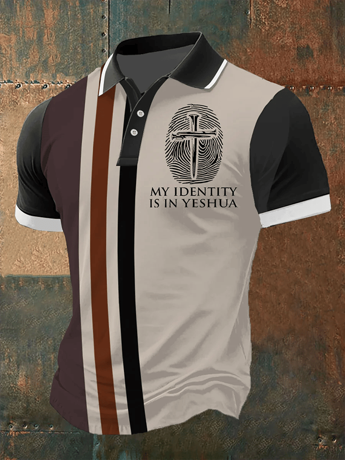 Men's My IDentity Is In Yeshua Printed Short Sleeve Polo Shirt