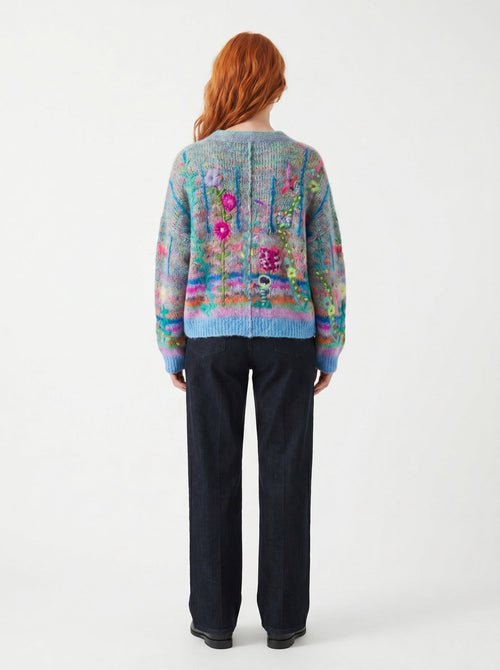 75% OFF-Soft Floral Knit Cardigan