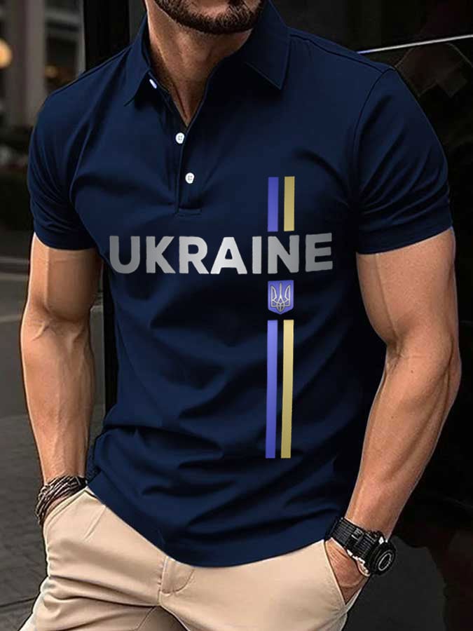 Men's  Ukraine printed polo shirt