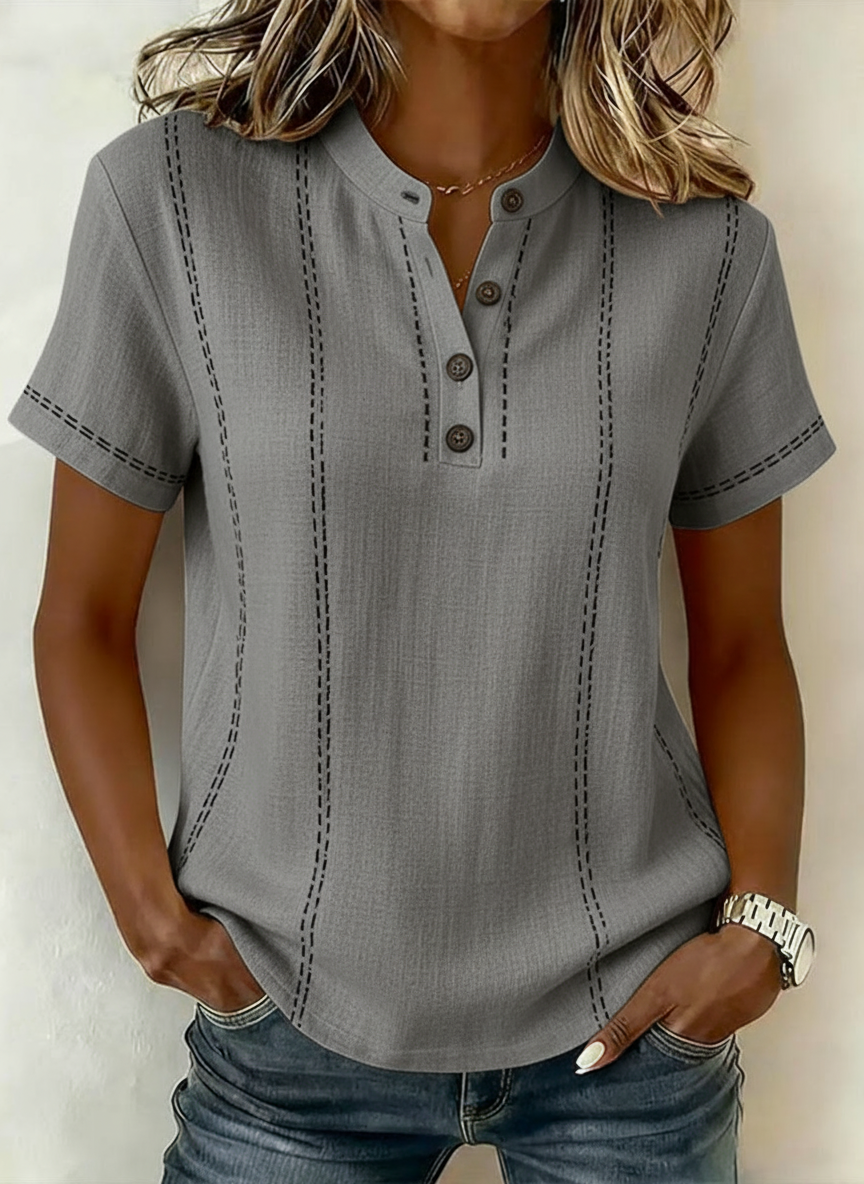 CLEARANCE🔥 Women's V-neck Short-sleeve Casual Loose Cotton-linen Top