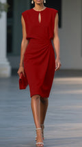 Women's Sleeveless Waist-Twist Dress