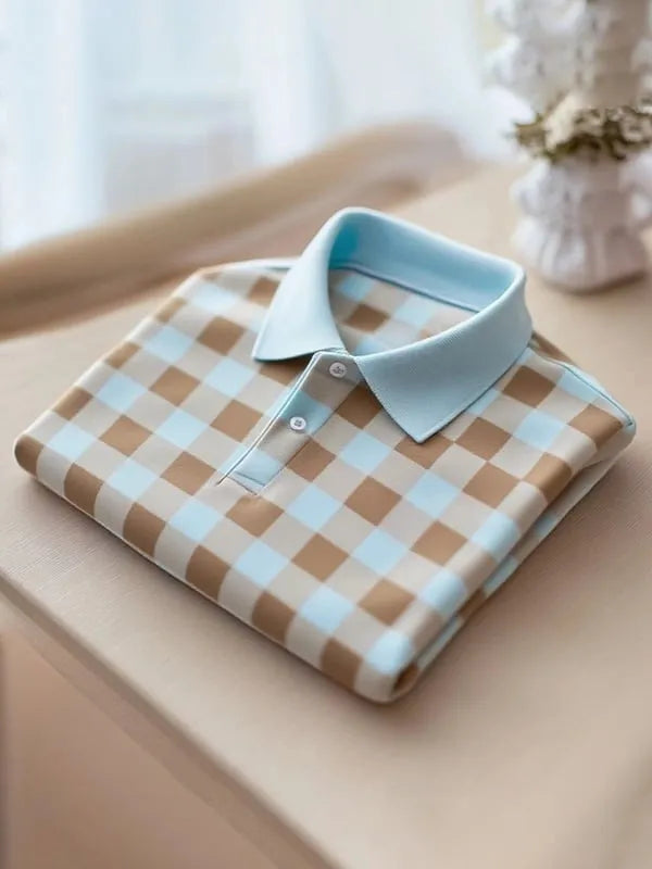 Men's Classic Business Button Short Sleeve Polo Shirt A002364