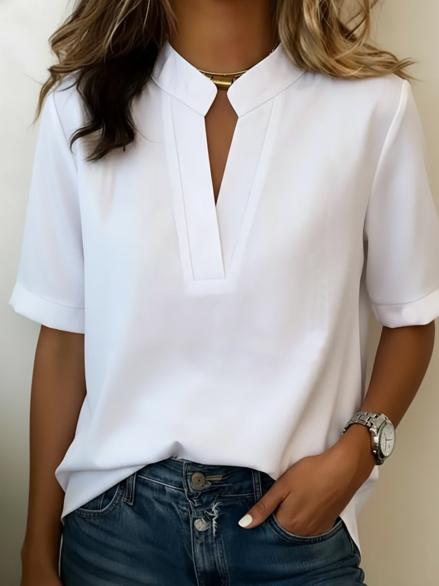 CLEARANCE SALE🔥 Minimalist Basic Loose Cotton And Linen Short-sleeved Shirt