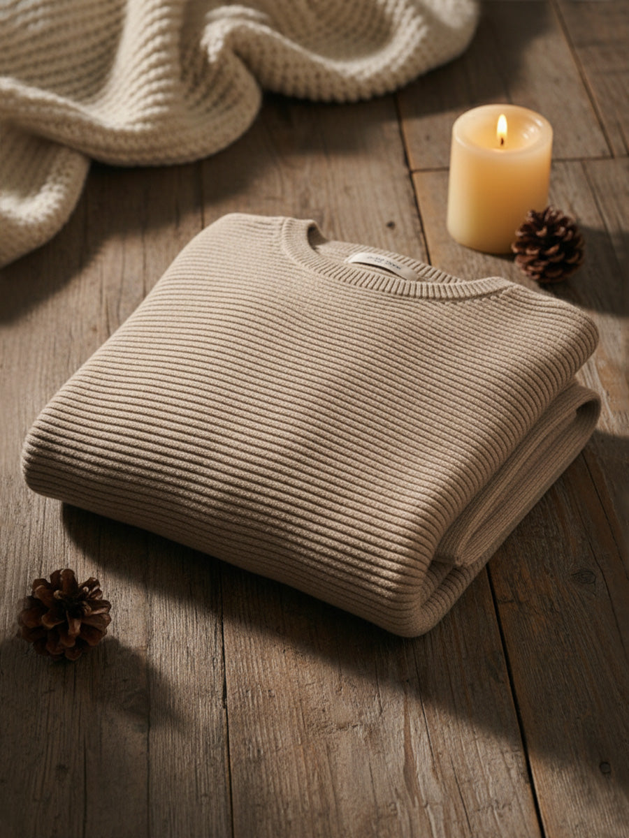 🎄 New Arrivals🔥 Crew Neck Ribbed Belted Sweater