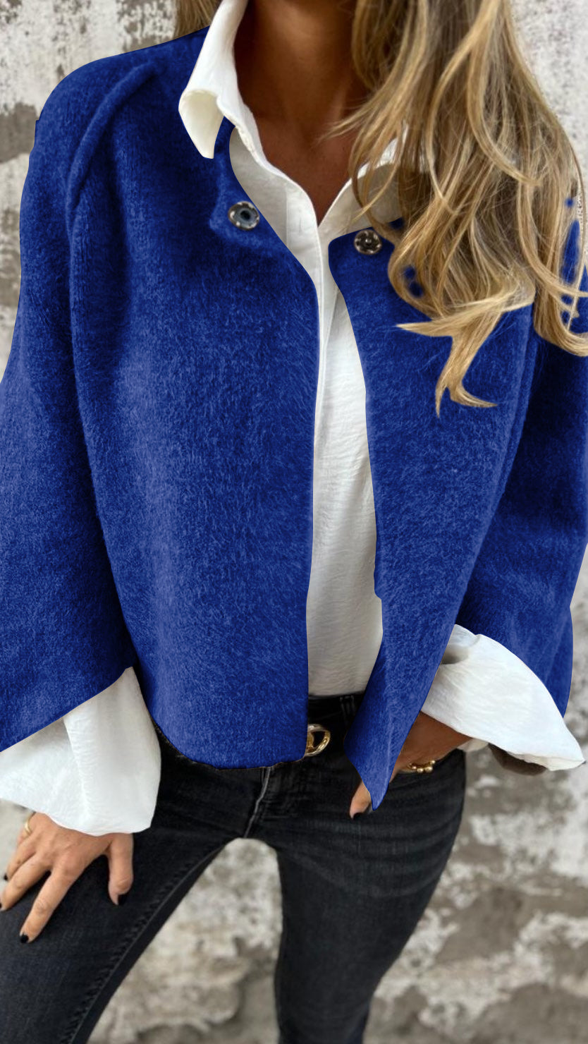 NEW IN- 49% OFF🔥Women's Cotton Woolen Round Neck Woolen Long Sleeve Coat