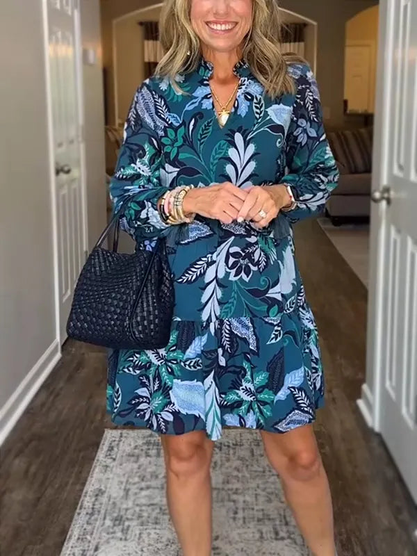 NEW🔥 V Neck Floral Vintage Print Dress