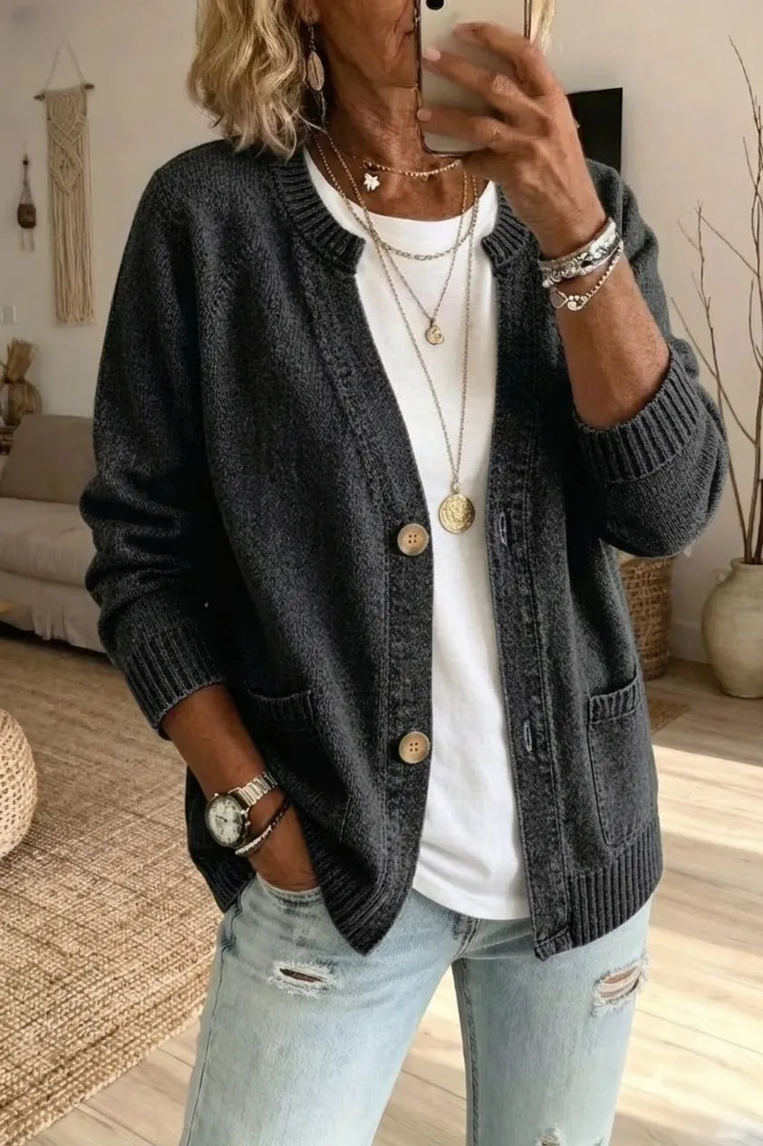 CLEARANCE SALE🔥 V-Neck Button-Front Knit Cardigan: As Comfortable as a Cloud
