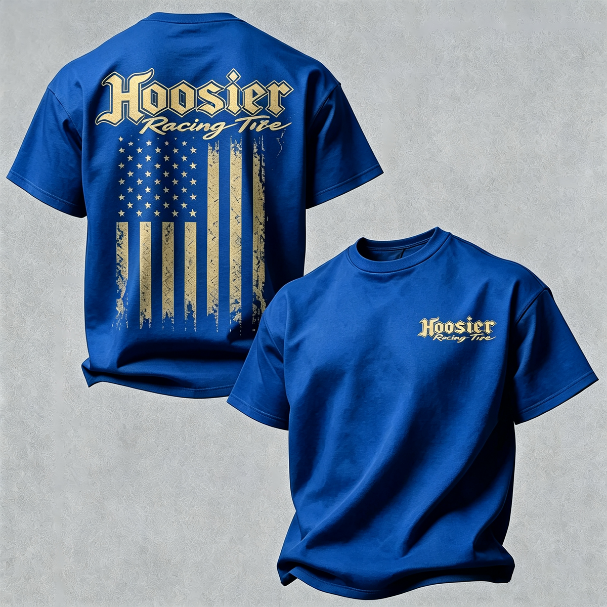 Retro American Flag Racing Print T-Shirt