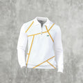 Men's Casual Color Matching Printed Long Sleeves Polo Shirts
