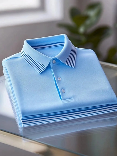 Men's Business Casual Button Short Sleeve Polo Shirt A00236700