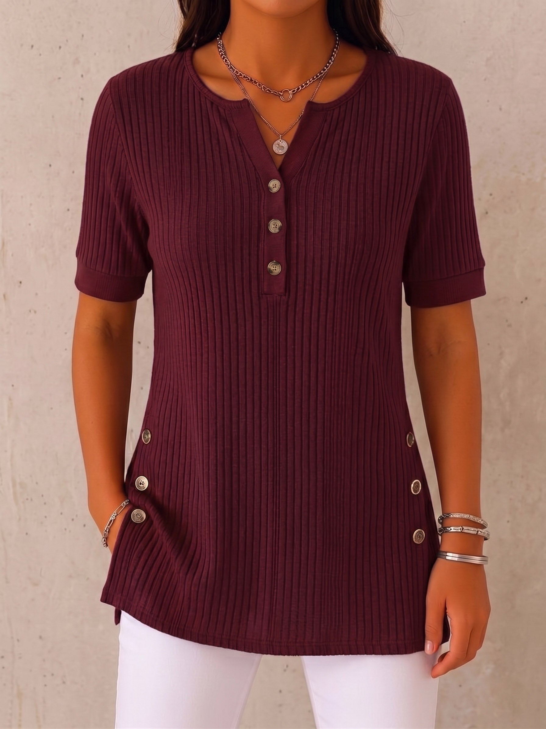 CLEARANCE SALE🔥 The Ultimate Everyday Soft-Ribbed Split-Hem Henley