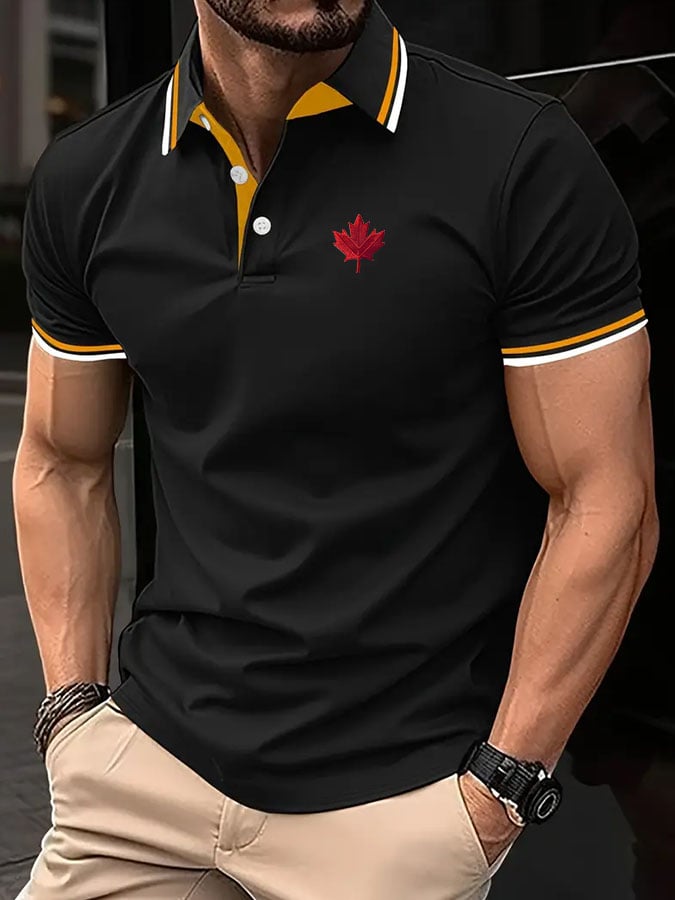 Men'S Casual Classic Pattern Polo Shirt