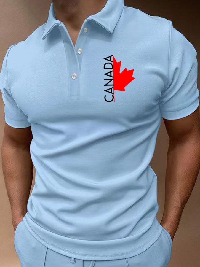 Men's Canada Print Polo Shirt