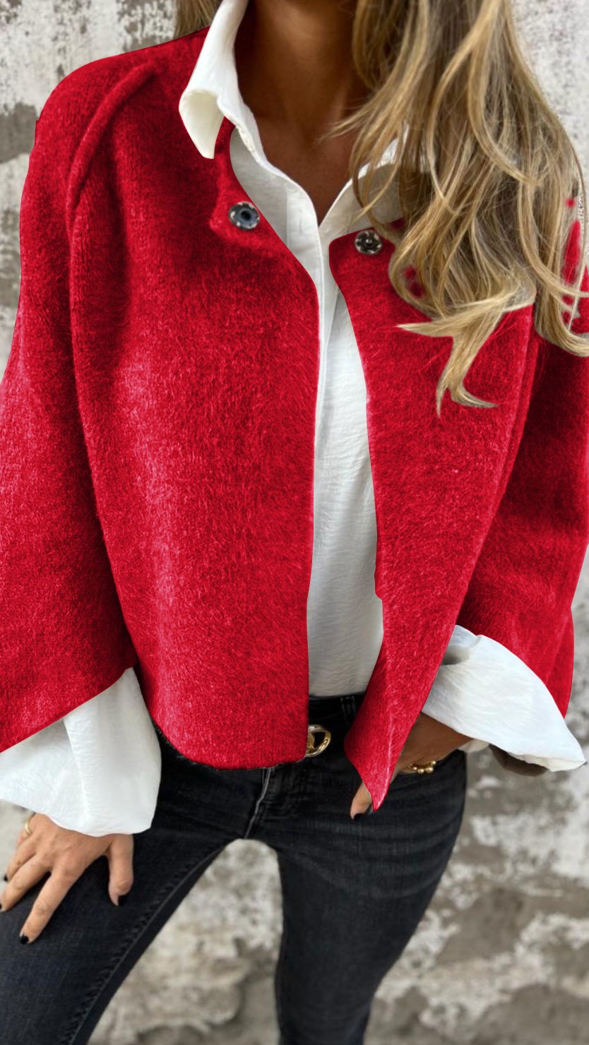 NEW IN- 49% OFF🔥Women's Cotton Woolen Round Neck Woolen Long Sleeve Coat