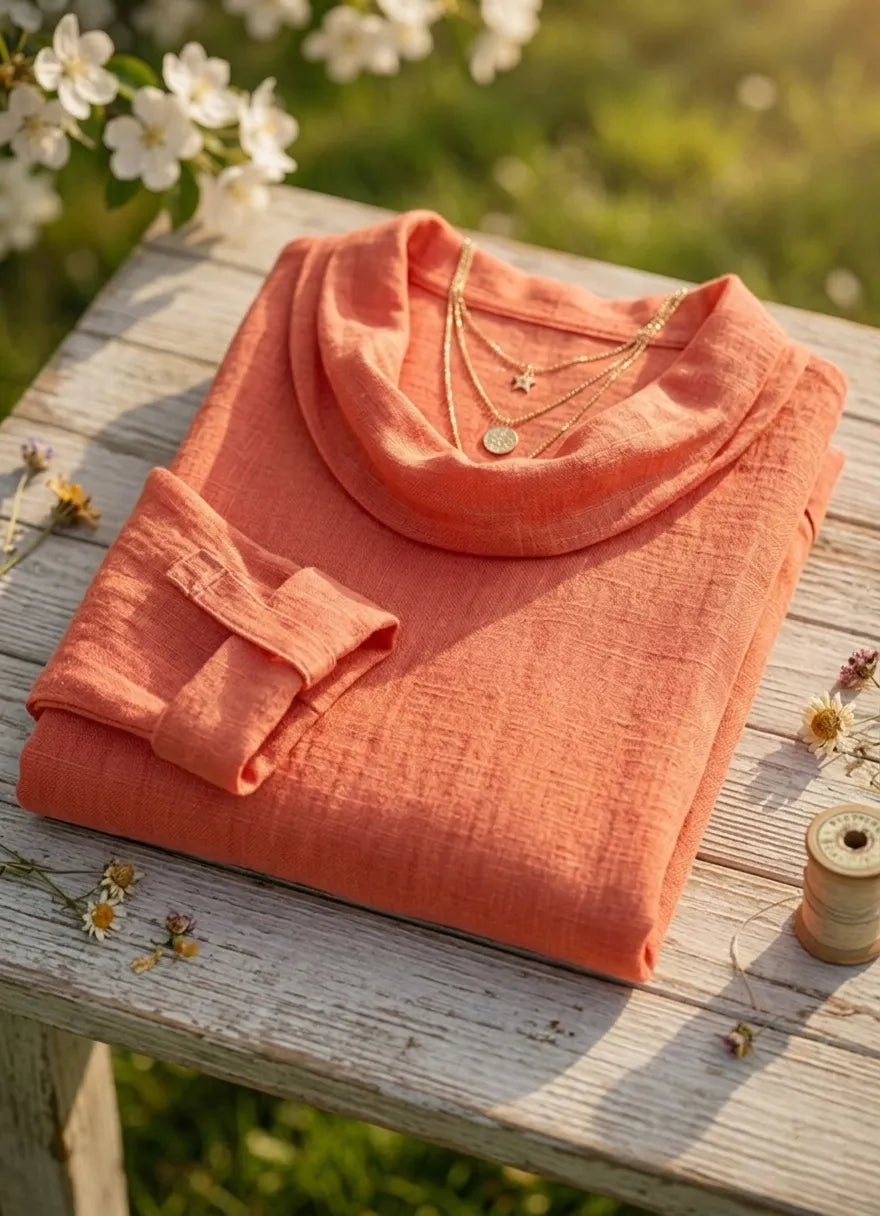 New Arrivals🔥 Linen Cotton Stacked Collar Top