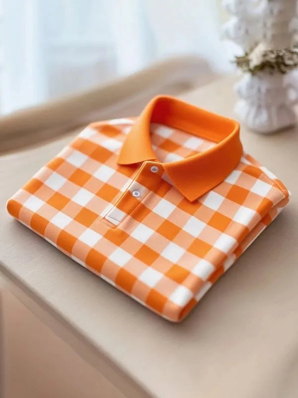 Men's Classic Business Button Short Sleeve Polo Shirt A002364