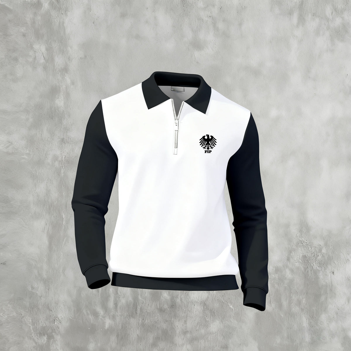 Men's Casual Color Matching Printed Long Sleeves Polo Shirts