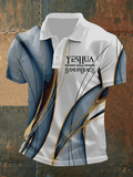 Men's Retro Faith  Casual Printed Polo Shirt