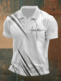 Men's Retro Faith  Casual Printed Polo Shirt